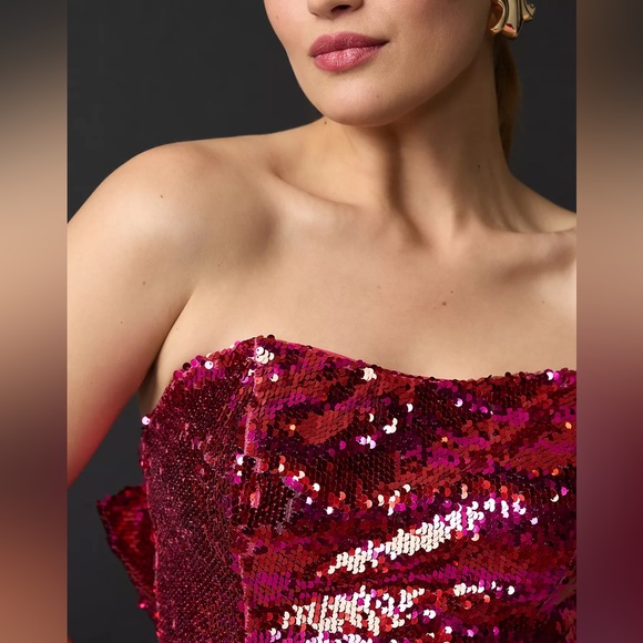 Anthropologie Hutch Bare Sequin Bow Top - Picture 12 of 14